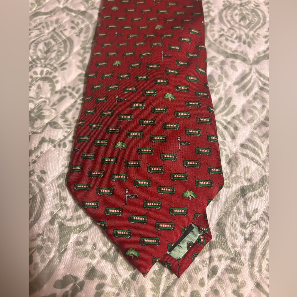Nola couture Streetcar Raspberry Red men’s tie preowned - Picture 3 of 10